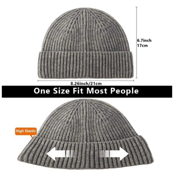 Grey Wool Beanie Cap - Picture 6 of 6